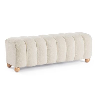 ZORA WHITE BOUCL? 2-SEATS BENCH