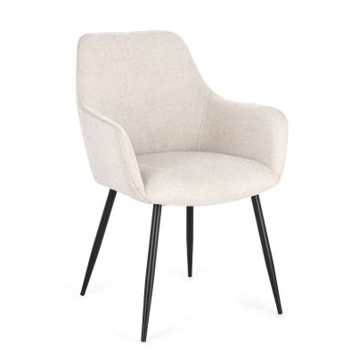 Chair with armrest CORA 58x63x85,5 cm. beige