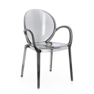 CAMILLA SMOKED CHAIR W-ARMRESTS