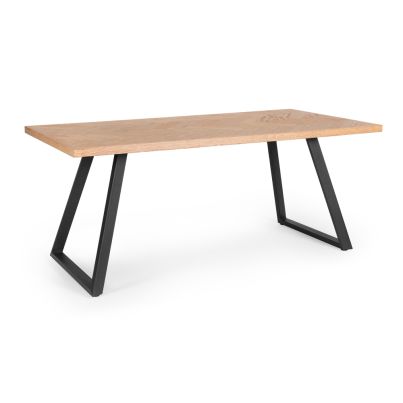 Table DUKAT 180x90x76 cm. natural wood/black