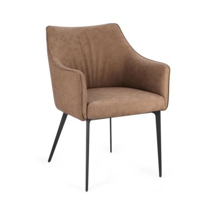 Chair Bizzotto Russel, With armrest, Cappuchino