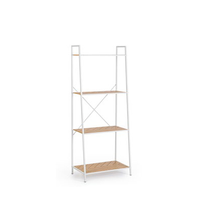 Bizzotto Haldor White-Natural Bookcase 4 Shelves 60.5x150Hcm