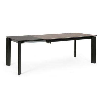 Extendable table BRIVA 160-220x90x76cm grey/black