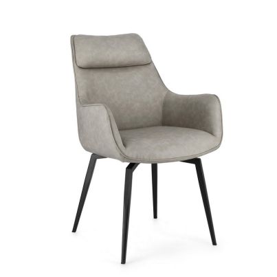 LAWRENCE TAUPE PU ARMCHAIR