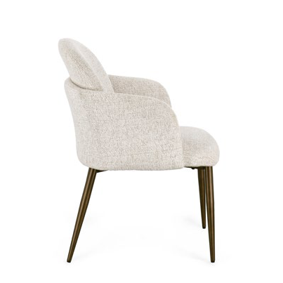 Bizzotto Ercilla Grey Olive Chair with Armrests