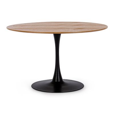 Round table BLOOM 120x70 cm. wood/black