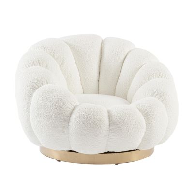 FLOREL SNOW WHITE SWIVEL AMRCHAIR