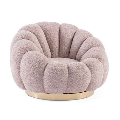 FLOREL ANTIQUE ROSE SWIVEL AMRCHAIR