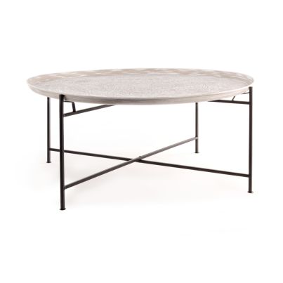 Folding coffee table ANIL 100x45 cm. white/beige