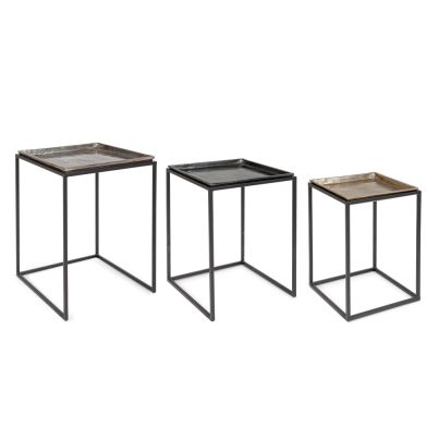 Square coffee table AMIRA 3 pcs./set 30x30x45 cm./35x35x50 cm./40x40x55 cm.