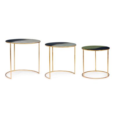 Round coffee tables DESUR set 3pcs. multicolor/gold