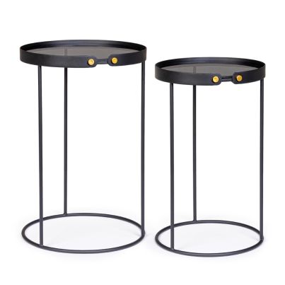 Side coffee tables 2 pcs. ZEINA 33x53.5 cm./38x58,5 cm. black