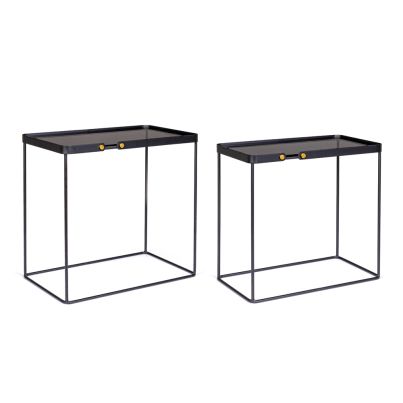 Side coffee tables 2 pcs. ZEINA 54x31x52 cm./60x36x57 cm. black