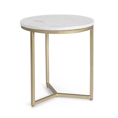 Round coffee table PHOENIX 37,5x41cm white/gold