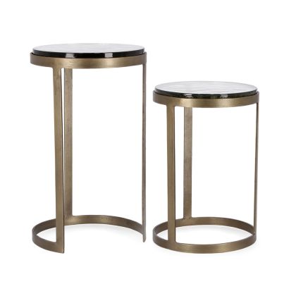 Side coffee tables 2 pcs. ZAYLA 29x42 cm./32x52 cm. brass