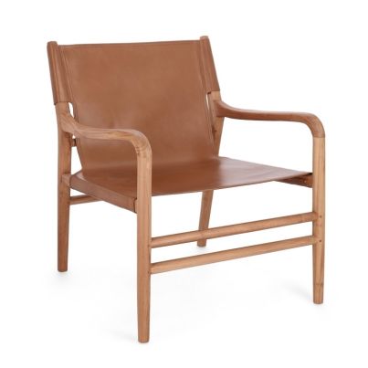 CAROLINE COGNAC LOUNGE ARMCHAIR
