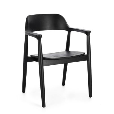 IDRIS BLACK CHAIR W-ARMR.