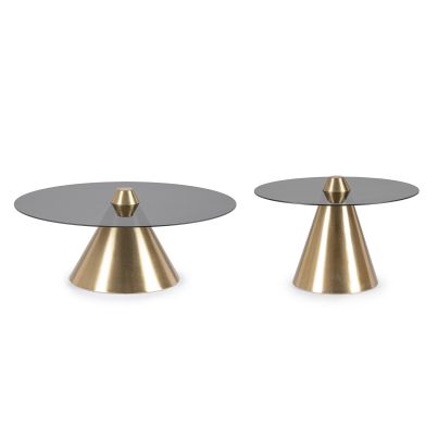 Round coffee tables NAHID set 2pcs. black/gold