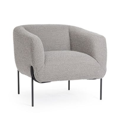 CLAUDINE GREY BOUCLE' ARMCHAIR