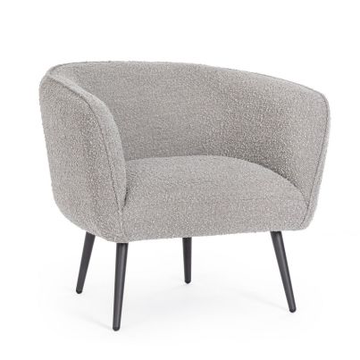 AVRIL GREY BOUCLE' ARMCHAIR