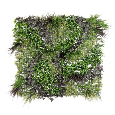 Artificial wall panel GREEN MIX 100x100 cm. green