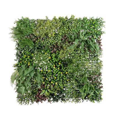 Artificial wall panel FLOWER MIX 100x100 cm. green