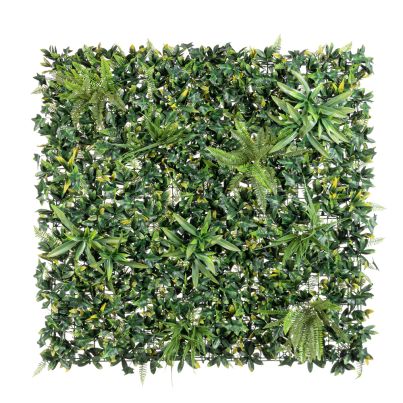 Artificial wall panel IVY-FERN MIX 100x100 cm. green