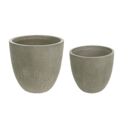 SET2 BRUSH SAGE GREEN RO LOW VASE HOLDER