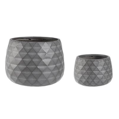 SET2 PYRAMID CHARCOAL BOWL VASE HOLDER