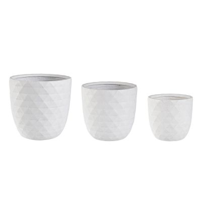 SET3 PYRAMID WHITE SHAPED VASE HOLDER