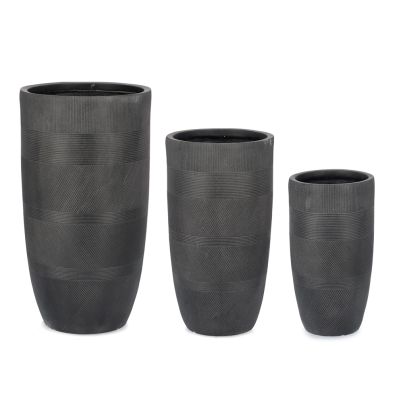 Plant pot RIGO 3 pcs./set anthracite