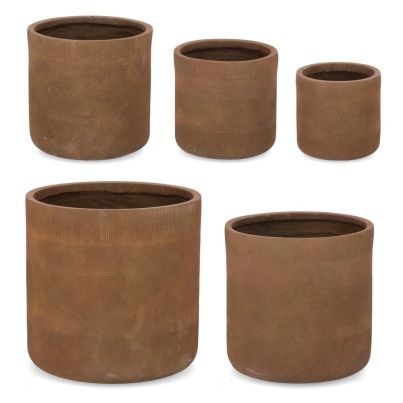 SET5 RIGO CYL RUSTY VASE HOLDER