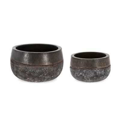 DUYEN RO LOW RUSTY VASE HOLDER SET2