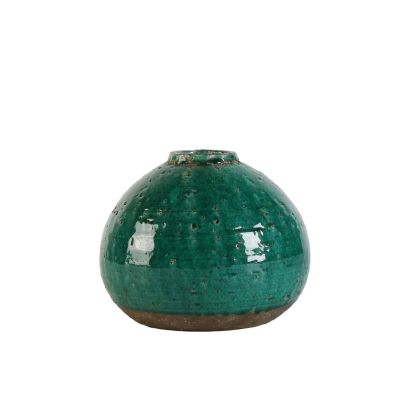 RUNE TERRACOTTA GREEN VASE H. D28