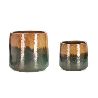 THRAN SET2 HIGH OCHRE MELANGE VASE HOLD.