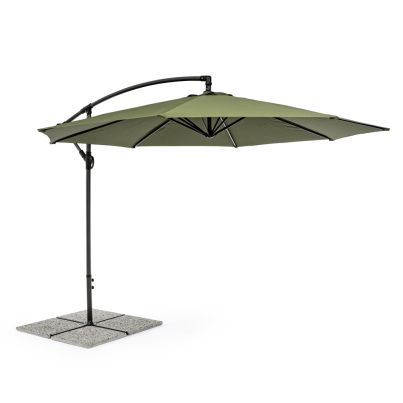 Garden hanging parasol TEXAS 300x260 cm. dark olive green