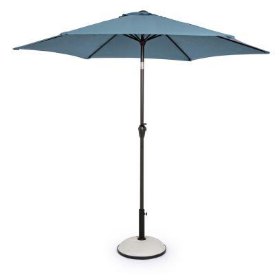 Free arm garden parasol KALIFE 270x235 cm. light blue