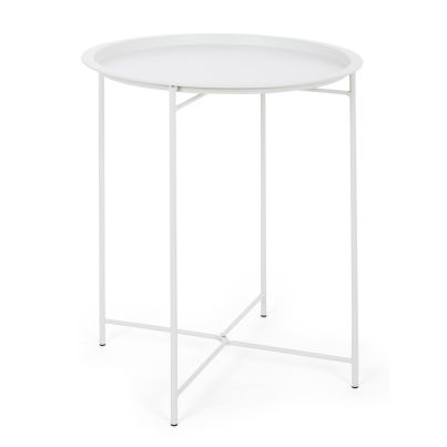 Folding table with removable tray WISSANT 46x52 cm. white