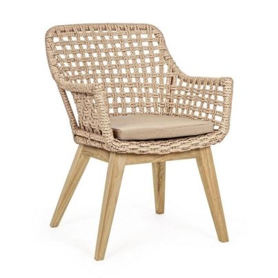 MADISON NATURAL CHAIR W-ARMR W-CUSH