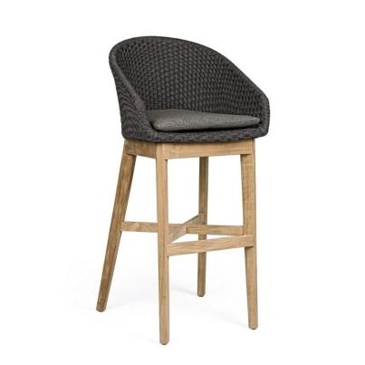 COACHELLA CHARCOAL BAR STOOL W-CUSH
