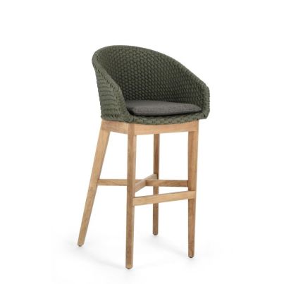 COACHELLA GREEN BAR STOOL W-CUSH