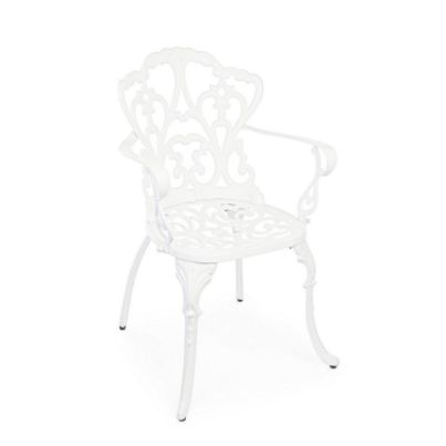 VICTORIA WHITE CHAIR W-ARMREST