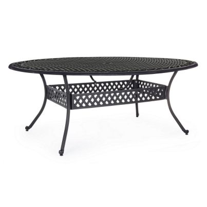 IVREA DARK GREY OVAL TABLE 200X150