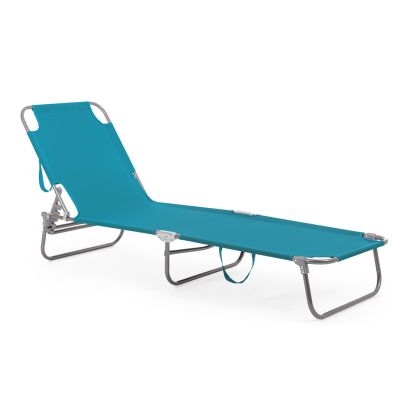 Folding sun lounger ORISTANO 55x185x70 cm. turquoise