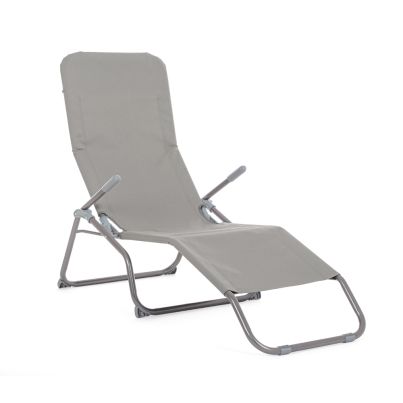 Folding sun lounger BOLZANO ROCK 60x135x95x30cm grey