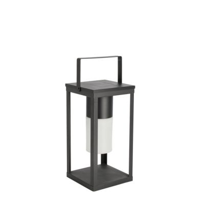 SOLAR SQUARE BLACK LED LAMP W-HANDLE H38