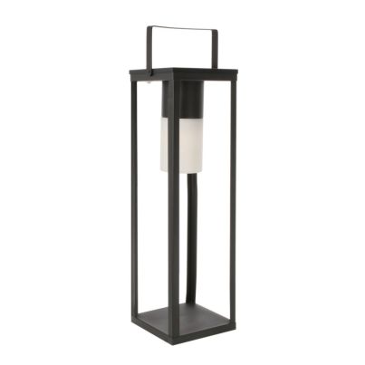 SOLAR SQUARE BLACK LED LAMP W-HANDLE H75