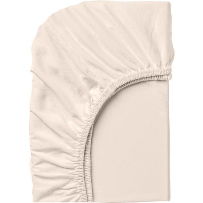Fitted sheet DILIOS, 100% cotton jersey, 160/200/25 cm, ecru