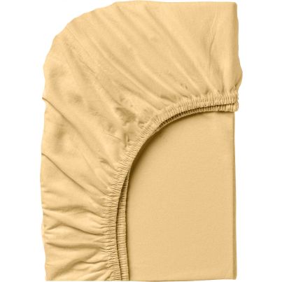 Fitted sheet DILIOS, 100% cotton jersey, 160/200/25 cm, yellow