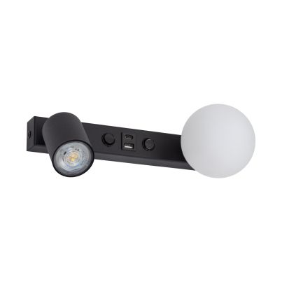 Wall lamp with USB port VOX 10152 1xGU10 + 1xG9 white/black